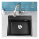 Granite Quartz Stone Kitchen Laundry Sink With Overflow Single Bowl