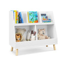 5 Cube Kids Bookshelf And Toy Organizer With Solid Wood White