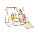5 In 1 Indoor Jungle Gym With Fun Slide And Adjustable Swing