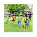 5 In 1 Outdoor Backyard Kids Swing Set With A Shaped Metal Frame