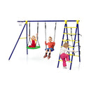 5 In 1 Outdoor Backyard Kids Swing Set With A Shaped Metal Frame