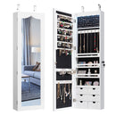 5 Led Lights Jewellery Cabinet With Full Length Mirror For Bedroom