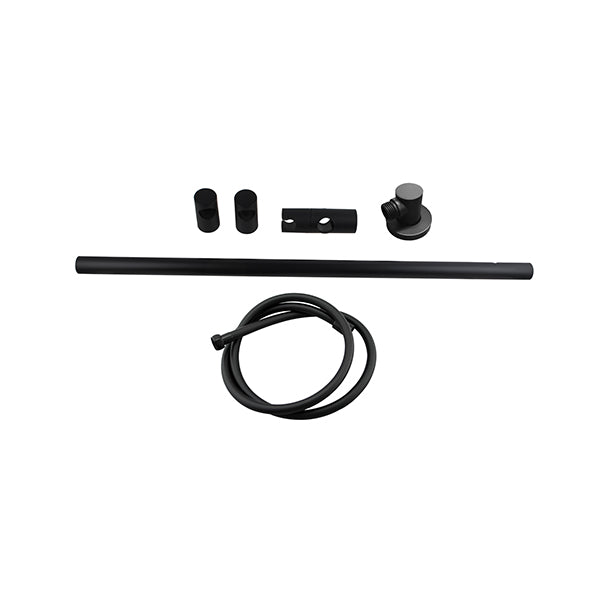 5 Modes Rainfall Handheld Shower Head Set Black Stainless Steel