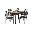 5 Pcs Dining Table Set With 4 Upholstered Chairs For Coffee Restaurant