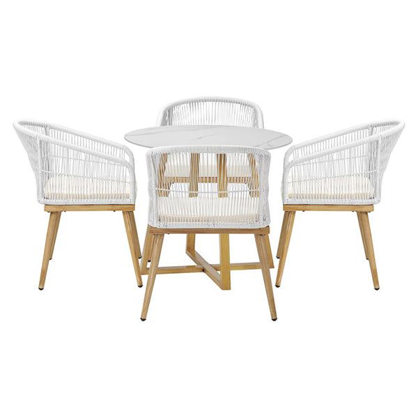 5 Piece Outdoor Dining Set Table&Lounge Chairs for Patio