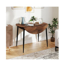 5 Piece Dining Furniture Set With Drop Leaf Tabletop Brown