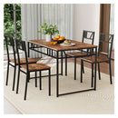 5 Piece Dining Table Set With Wood Like Tabletop And Metal Frame