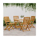 5 Piece Folding Garden Dining Set Solid Wood Acacia