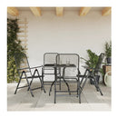 5 Piece Garden Dining Set Anthracite Metal Mesh