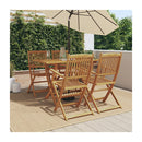 5 Piece Garden Dining Set Solid Wood Eucalyptus