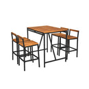 5 Piece Outdoor Acacia Wood And Pe Rattan Bar Set