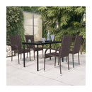 5 Piece Outdoor Dining Set Brown And Black