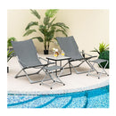5 Piece Patio Sling Chair Set With Ottoman Coffee Table For Garden