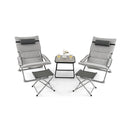5 Piece Patio Sling Chair Set With Ottoman Coffee Table For Garden