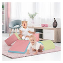 5 Pieces Kids Climb Crawl Activity Play Set With Safe Foam Blocks Pink
