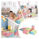 5 Pieces Kids Climb Crawl Activity Play Set With Safe Foam Blocks Pink