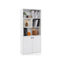 5 Tier Bookcase 155 Cm Tall With Double Doors And Adjustable Shelf