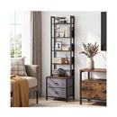 5 Tier Cd Storage Rack With Drawers And Adjustable Book Stoppers Media