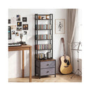 5 Tier Cd Storage Rack With Drawers And Adjustable Book Stoppers Media