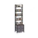 5 Tier Cd Storage Rack With Drawers And Adjustable Book Stoppers Media