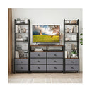 5 Tier Cd Storage Rack With Drawers And Adjustable Book Stoppers Media