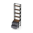 5 Tier Cd Storage Rack With Drawers And Adjustable Book Stoppers Media