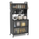 5 Tier Kitchen Bakers Rack Multifunctional Microwave Stand Black