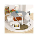 5 Piece Kids Table And Chair Set With 4 Storage Stools