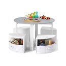 5 Piece Kids Table And Chair Set With 4 Storage Stools