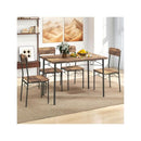 5 Piece Dining Set For 4 With Metal Frame And Wood Table