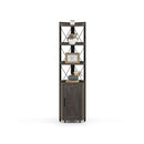 6 Tier Corner Bookcase With 5 Level Adjustable Shelf