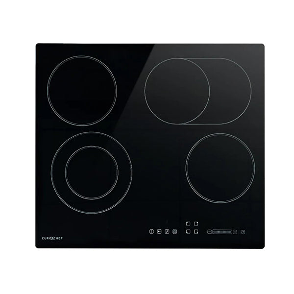60Cm 4 Zone Ceramic Cooktop 6600W Adjustable Size Hobs Touch Controls