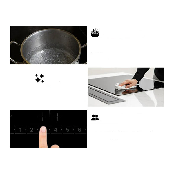 60Cm 4 Zone Induction Cooktop 6800W Electric Touch Controls