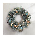 60Cm Christmas Wreath With Led Lights Snowy Garland