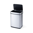 60L Automatic Touchless Waste Bin With Dual Compartments Silver