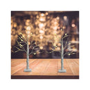 2 Lighted Tabletop Artificial Twig Birch Tree With Warm Lights