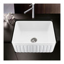 610X457Mm Gloss White Farmhouse Reversible Front Kitchen Butler Sink