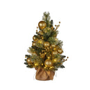 61Cm Battery Operated Christmas Tree Warm Lights Led Table Top Gold