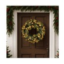 61Cm Battery Operated Christmas Wreath Glittery Gold Pine