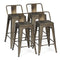 Set of 4 62 cm Metal Chairs with Removable Back