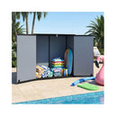 665 L Outdoor Storage Shed With Lockable Door And Waterproof Grey