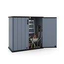 665 L Outdoor Storage Shed With Lockable Door And Waterproof Grey