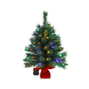 66Cm Pre Lit Tabletop Christmas Tree With 8 Flash Modes For Home Party