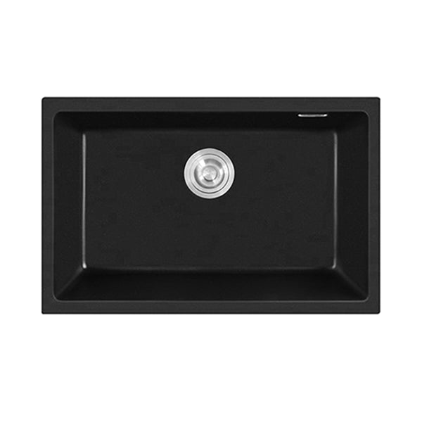 680X440X220Mm Black Single Bowl Granite Quartz Stone Kitchen Sink