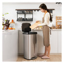 68L Step Trash Can Stainless Steel Airtight Garbage Bin