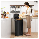 68L Step Trash Can Stainless Steel Airtight Garbage Bin