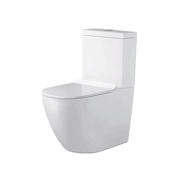 690X370X830Mm Rimless White Bathroom Ceramic Toilet Suite Back To Wall