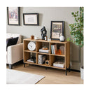 6 Cube Wooden Open Bookshelf With 5 Metal Legs Natural