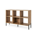 6 Cube Wooden Open Bookshelf With 5 Metal Legs Natural
