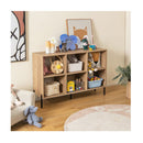 6 Cube Wooden Open Bookshelf With 5 Metal Legs Natural